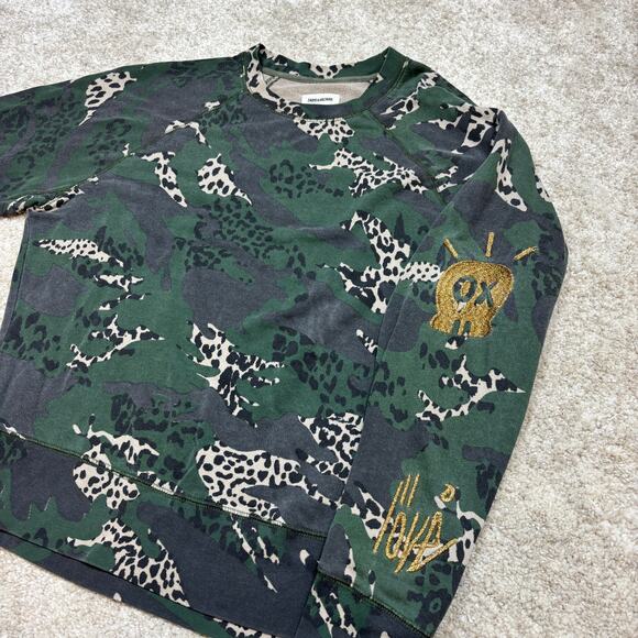 Zadig & Voltaire Upper AO Camou Cheetah Camo Crew Sweatshirt Women's S - Picture 2 of 8
